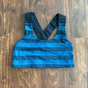 Lululemon All Sport Bra Blue Stripe Size 4
